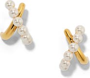 Nadri Esme Faux Pearl Hoop Earrings