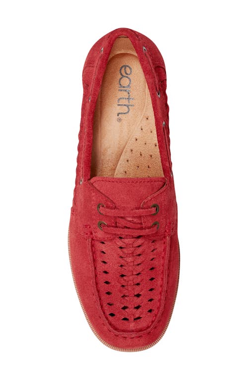 Earth Women's Wishing Woven Slip-on Boat Shoe In Red