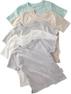 BUTTERBLU Kids' Taylor Short Sleeve Organic Cotton Assorted 5-Pack T-Shirts