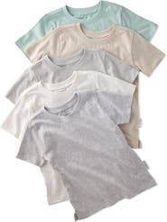 BUTTERBLU Kids' Taylor Short Sleeve Organic Cotton Assorted 5-Pack T-Shirts