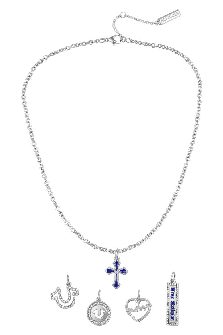 Interchangeable Charm Necklace Set, Alternate, color, SILVER TONE