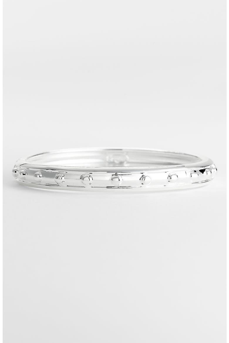 Small Nailhead Hinged Bangle, Main, color, SILVER
