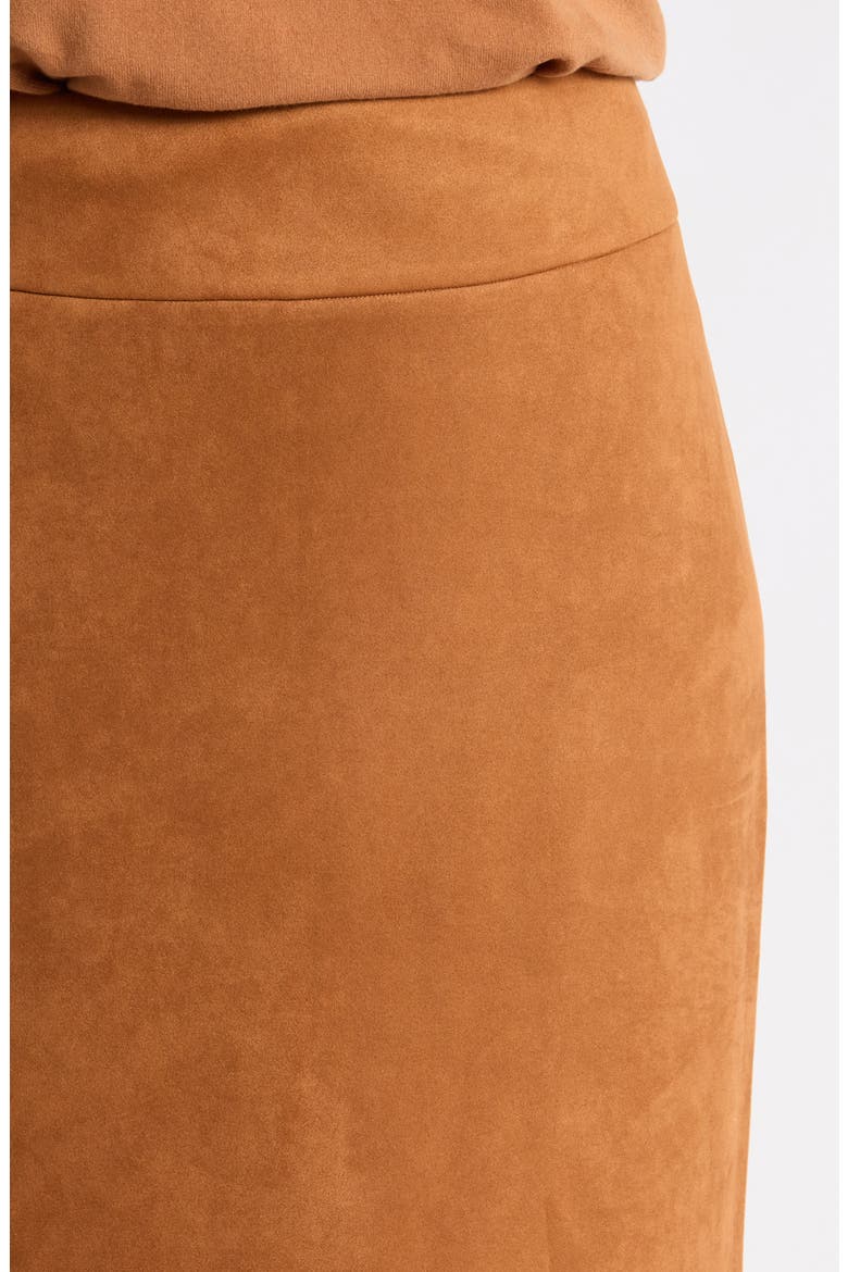 Faux Suede Pencil Skirt, Alternate, color, LUGGAGE