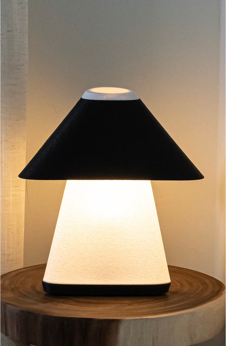 JONATHAN Y Enzo 11.63" Modern Contemporary Plant-Based PLA 3D Printed Dimmable LED Table Lamp, White/Black, Alternate, color, White/Black With White Shade