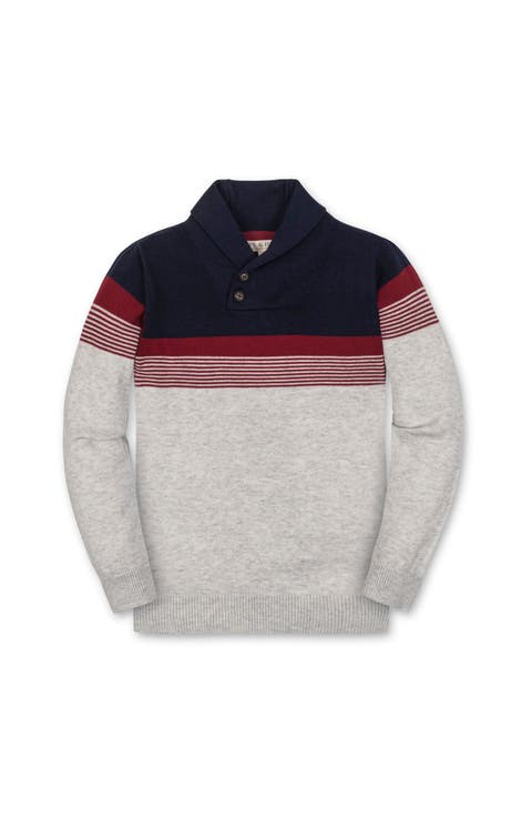 Kids' Organic Long Sleeve Striped Shawl Collar Sweater (Little Kid and Big Kid)