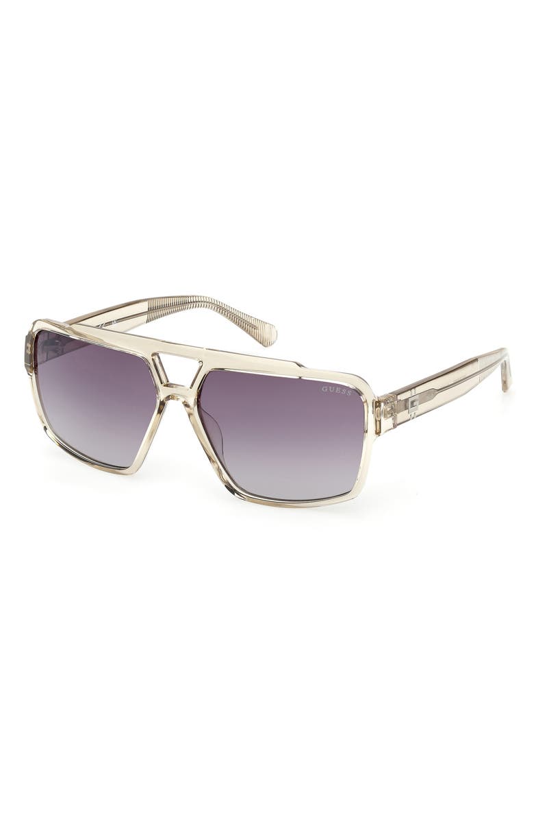 GUESS Navigator Sunglasses, Alternate, color, Shiny Beige / Gradient