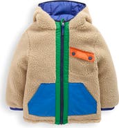 Mini Boden Kids' Reversible Cozy Hooded Jacket