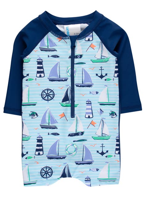Boys Long Sleeve One Piece Rash Guard (Baby)