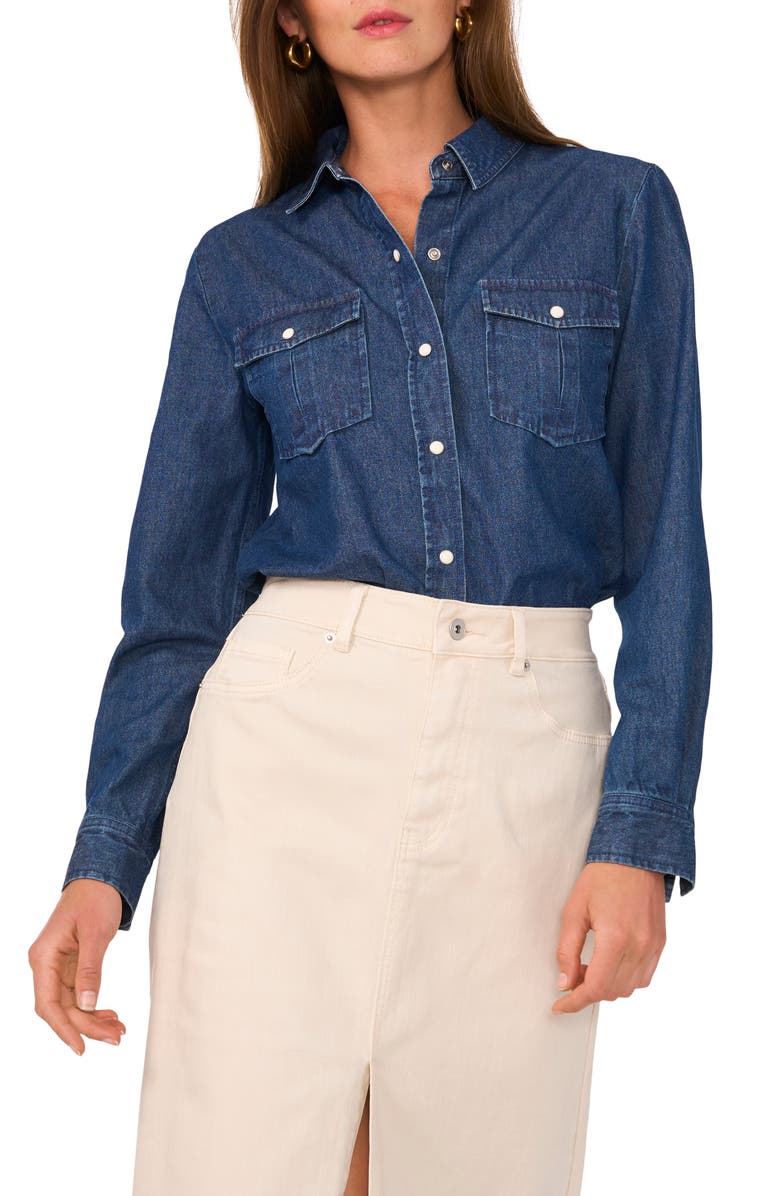 1.STATE Denim Button-Up Shirt, Main, color,