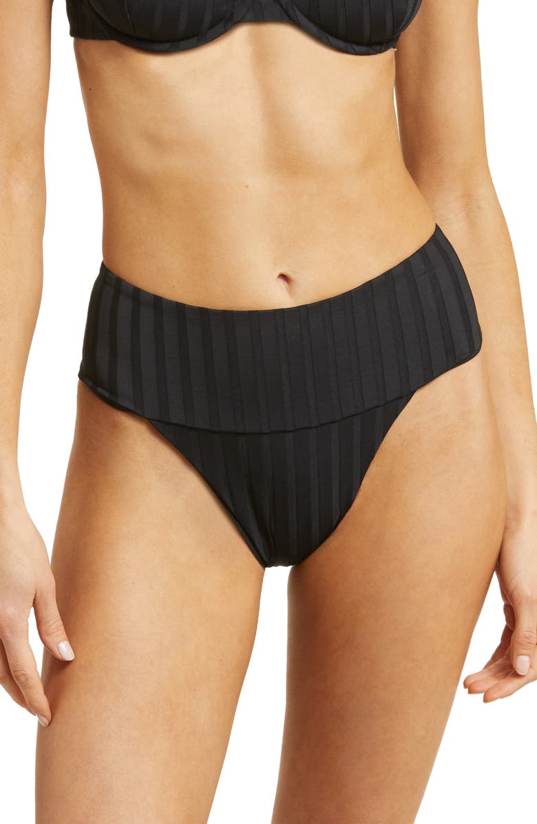 Vitamin A<sup>®</sup> Emmi High Waist Rib Bikini Bottoms, Main, color,