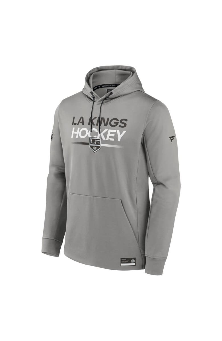 FANATICS Men's Fanatics Branded  Gray Los Angeles Kings Authentic Pro Pullover Hoodie, Alternate, color, 