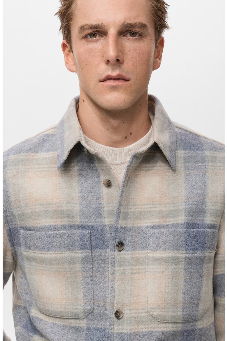 Check Flannel Shirt Jacket, Alternate, color, SKY BLUE