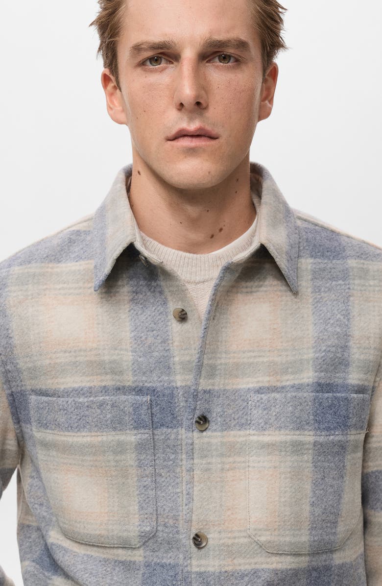 MANGO Check Flannel Shirt Jacket, Alternate, color, 