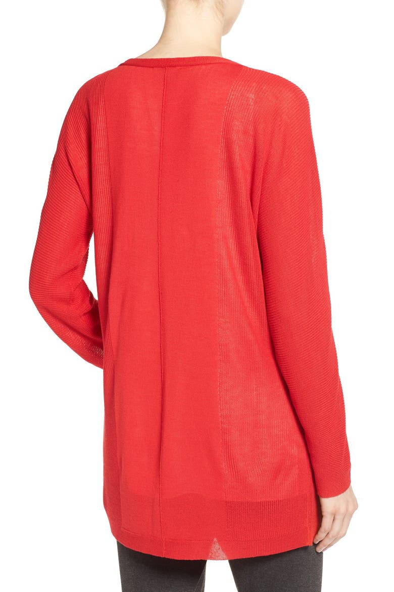 Oversize V-Neck Sweater, Alternate, color, RED PEPPER