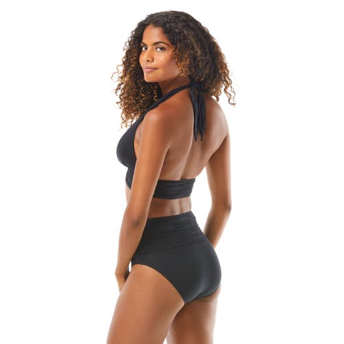 CARMEN MARC VALVO CARMEN MARC VALVO RUCHED HALTER BIKINI TOP