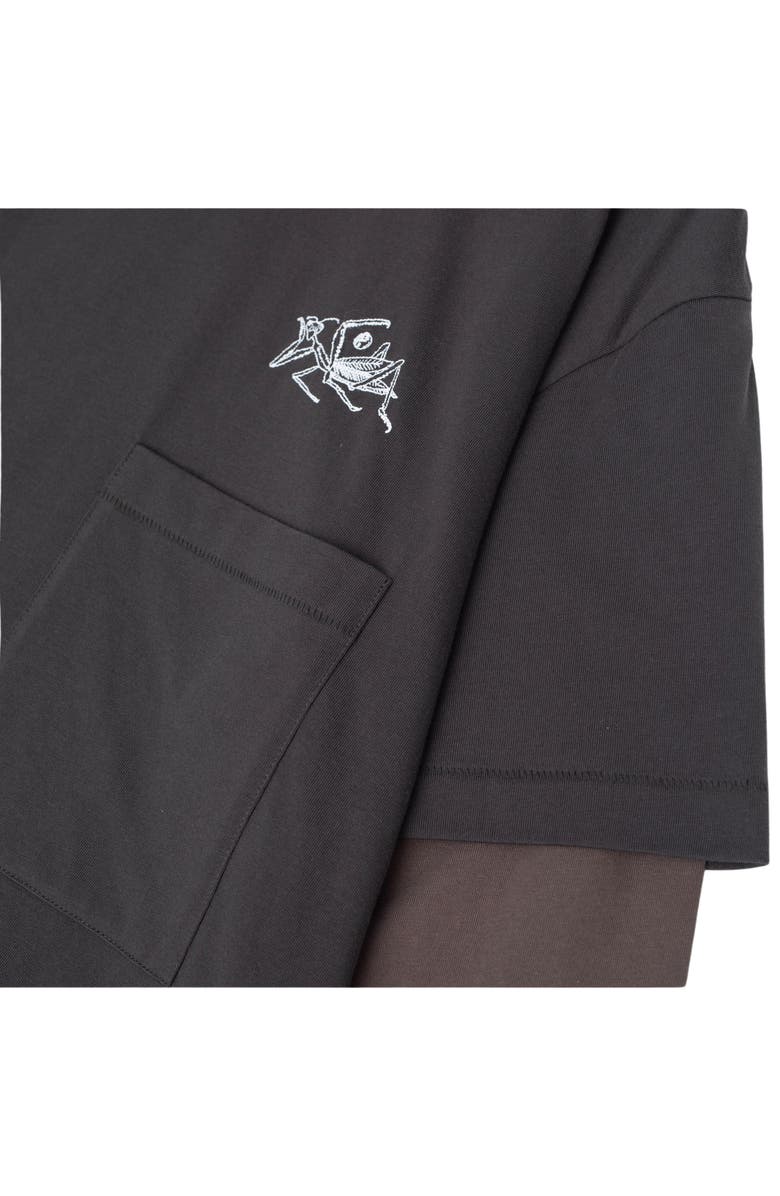 JUNGLES Embroidered Double Layer Long Sleeve Pocket T-Shirt, Alternate, color,