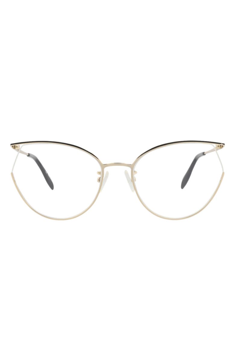 McQueen 57mm Cat Eye Sunglasses, Main, color, Gold Transparent