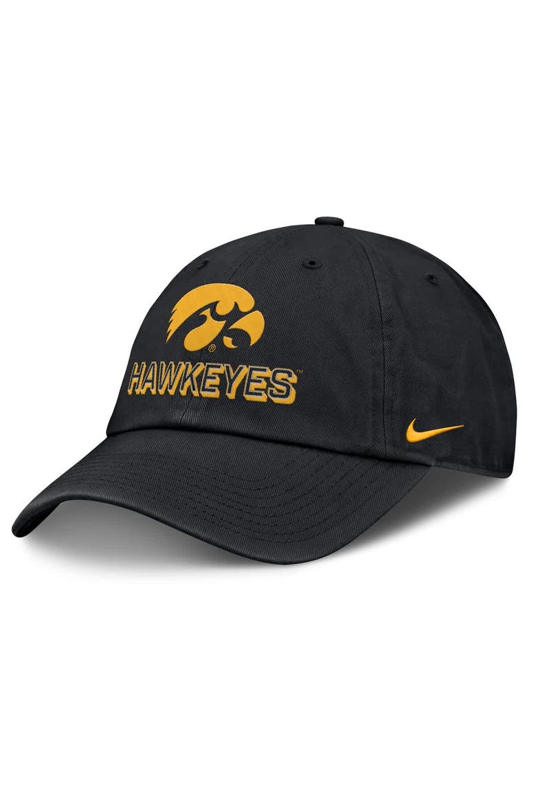 Men's Nike Black Iowa Hawkeyes 2025 On-Field Club Adjustable Hat, Main, color, Black