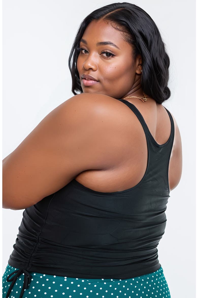 Plus Size Maya Tankini Swim Top With Built-in Bra, Alternate, color, Black