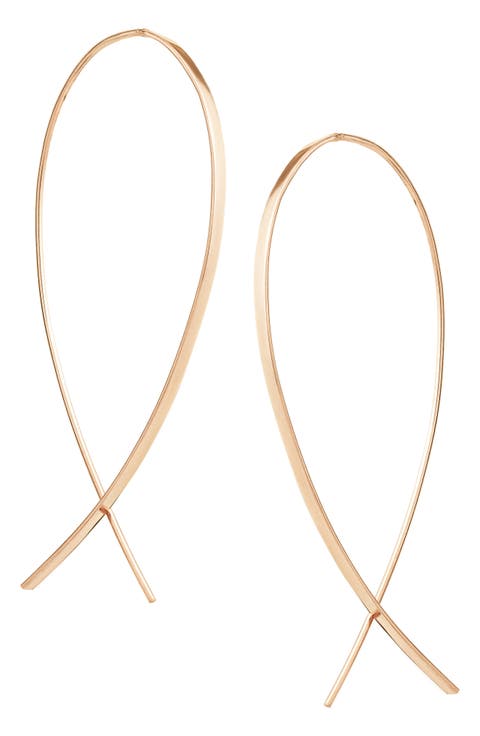Small Upside Down Hoop Earrings