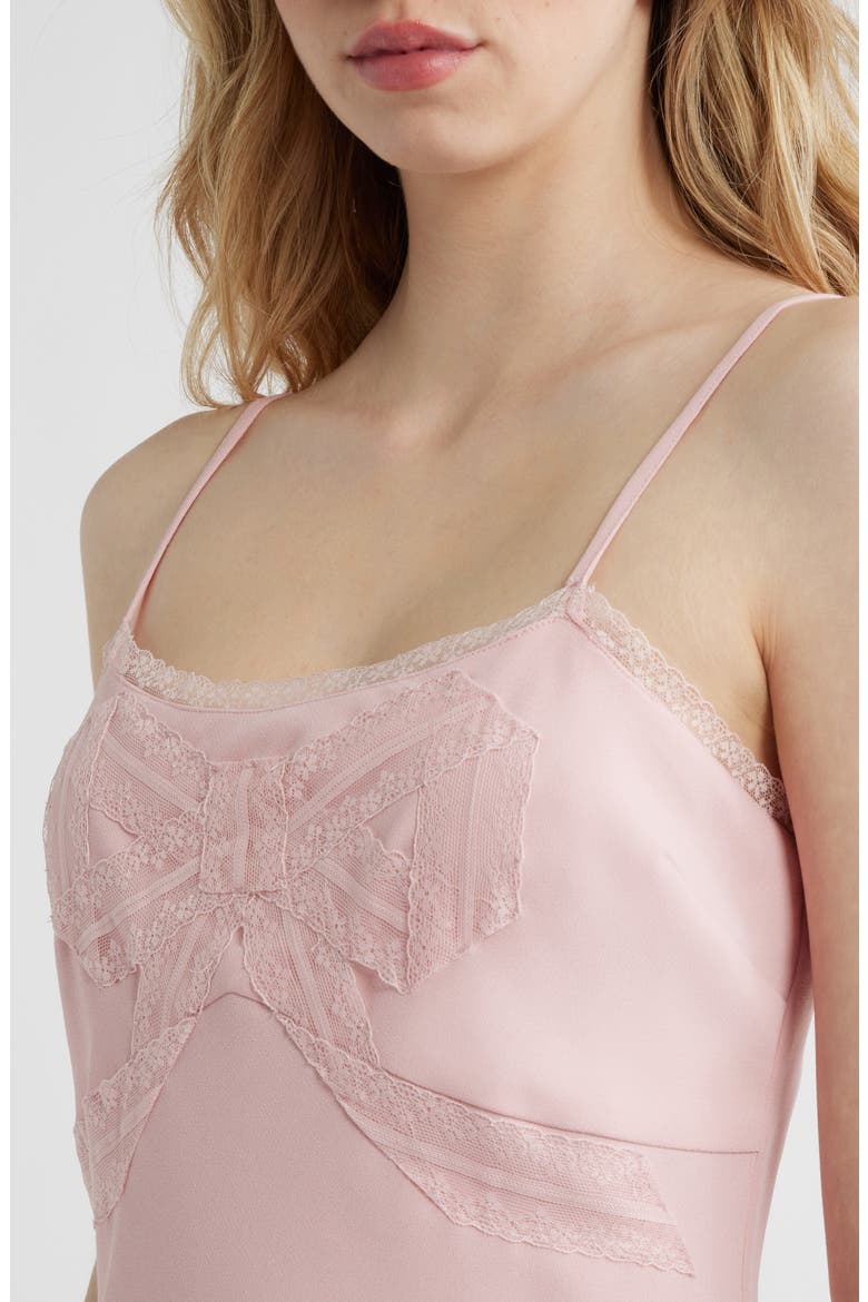 Mirelis Bow Satin Minidress, Alternate, color, POTPOURRI PINK