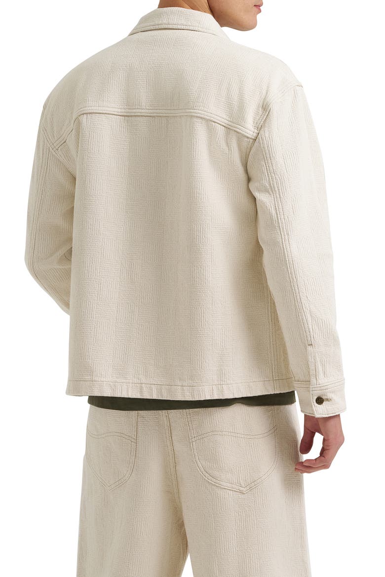 Jacquard Cotton Snap Overshirt, Alternate, color, NATURAL GREIGE