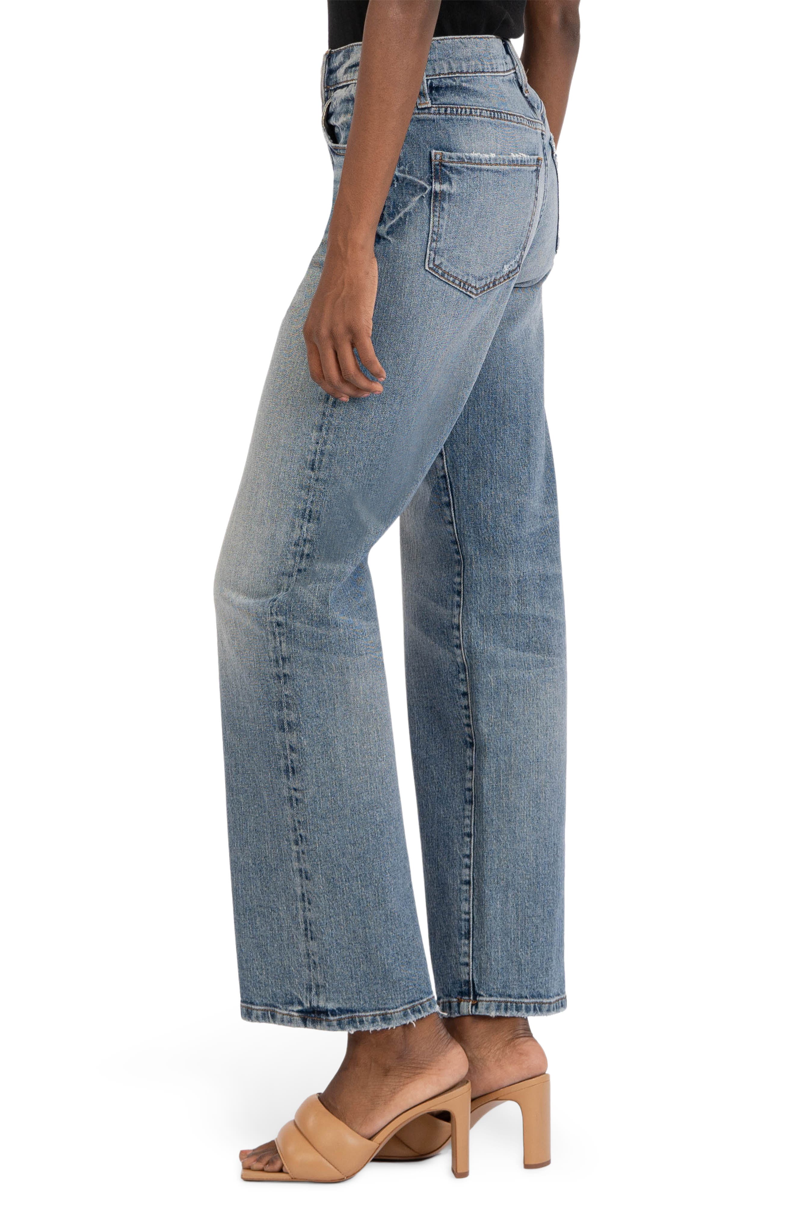 KUT Sienna High Rise Wide Leg Seam Details