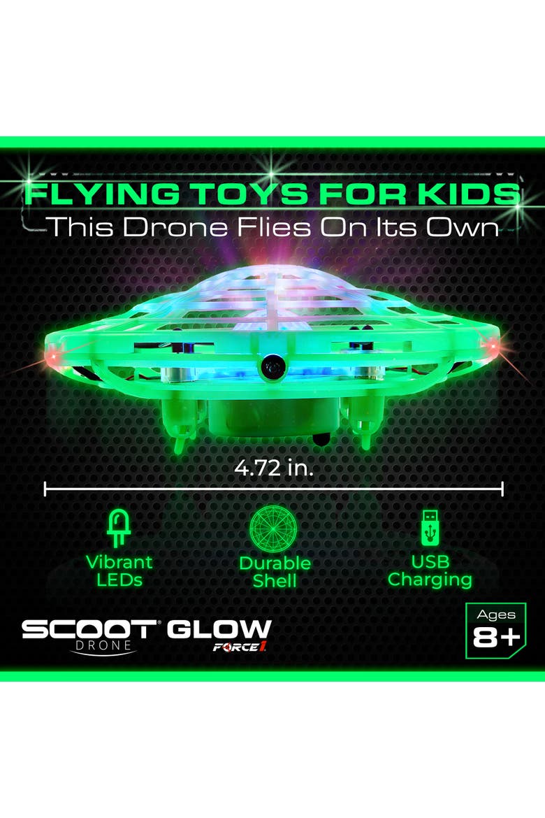 Scoot Glow Hand Operated Drone, Alternate, color, Green