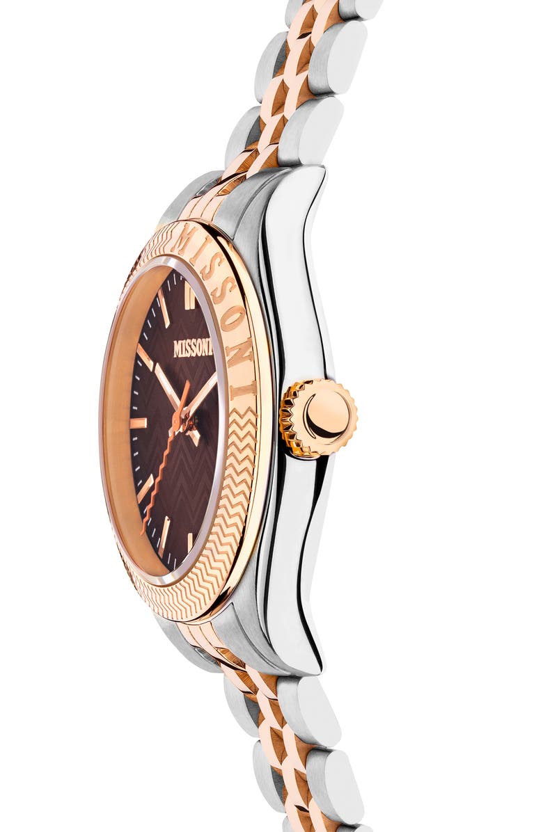 Missoni Classic Two-Tone Bracelet Watch, 34mm, Alternate, color, Silver