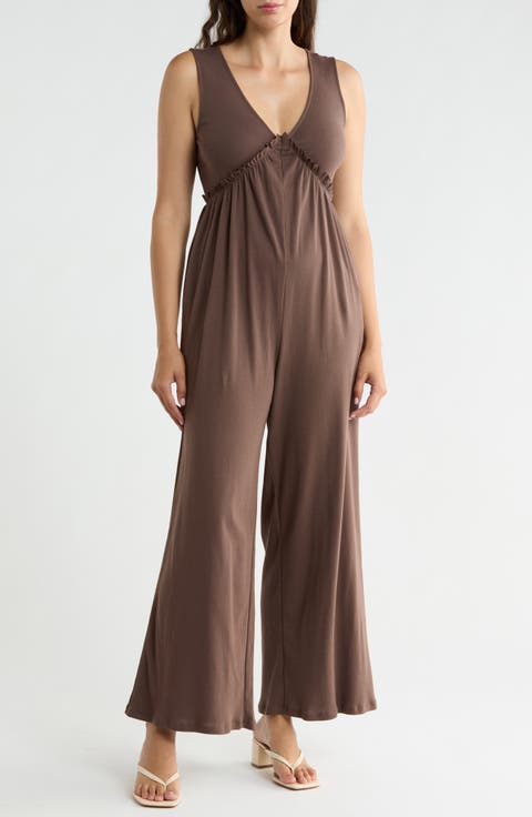 V-Neck Wide Leg Jumpsuit