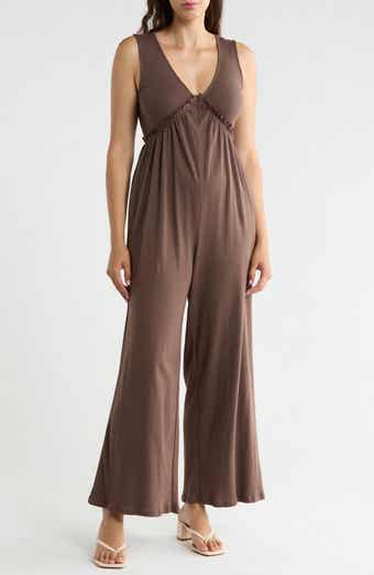V-Neck Wide Leg Jumpsuit