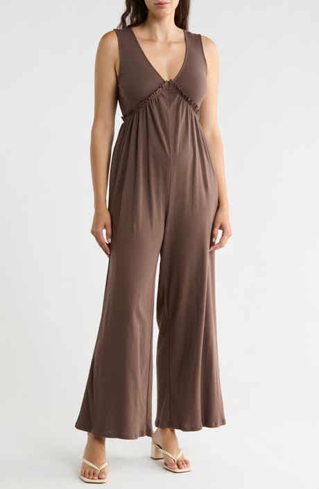 V-Neck Wide Leg Jumpsuit