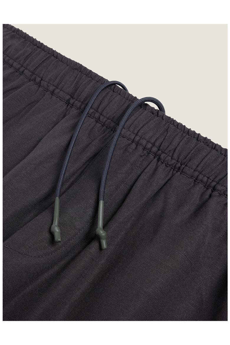Linen Blend Drawstring Shorts, Alternate, color, GRANITE/ GRAY