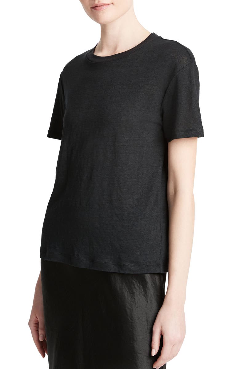 Vince Crewneck Linen T-Shirt, Alternate, color, 