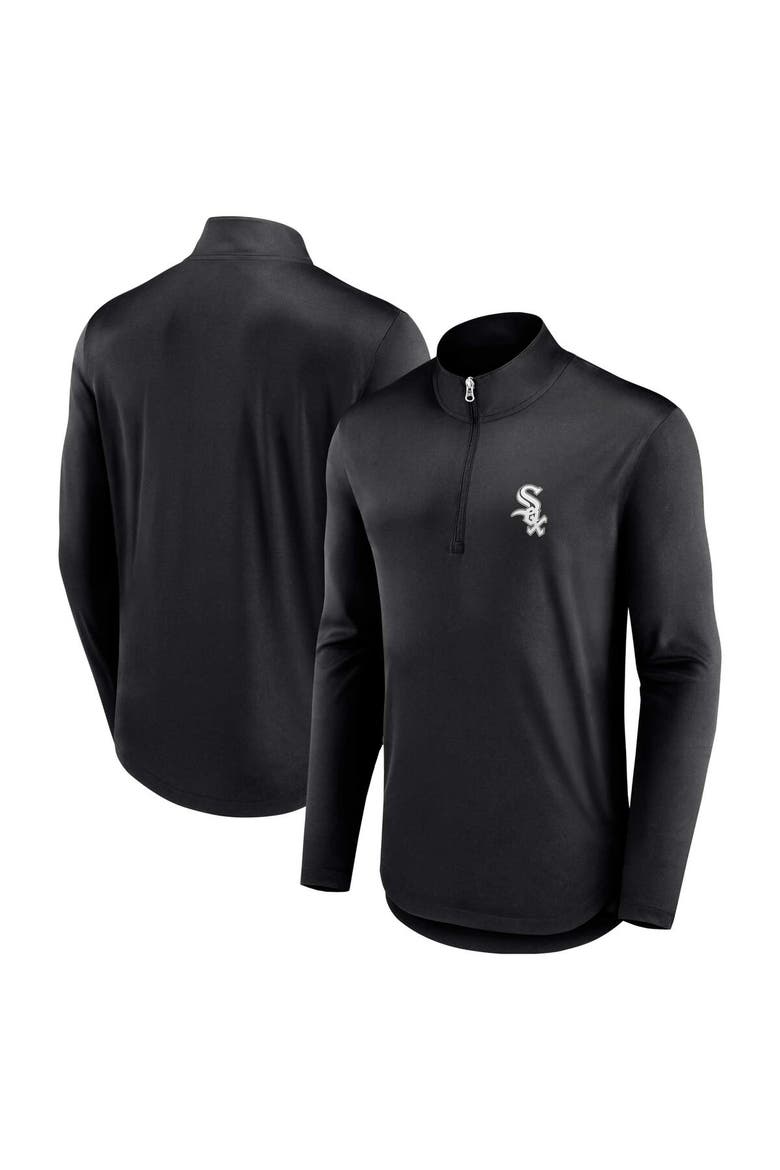 Men's Fanatics Black Chicago White Sox Quarterback Quarter-Zip Top, Main, color, Black