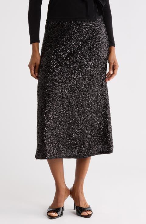 Araminta Sequin Midi Skirt