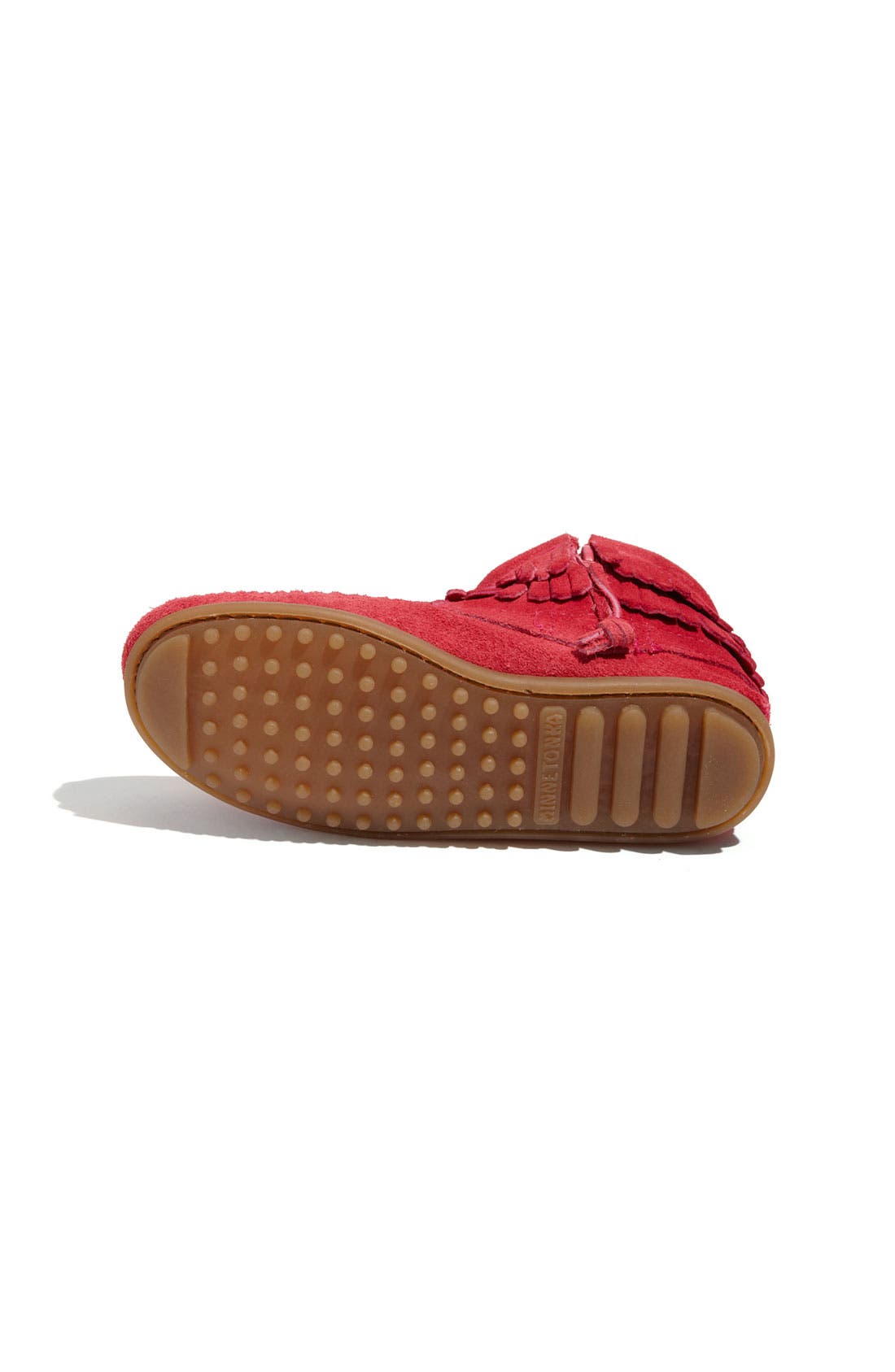 Minnetonka 'Double Fringe' Boot, Alternate, color, Hot Pink