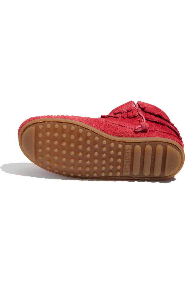 Minnetonka 'Double Fringe' Boot, Alternate, color, Hot Pink