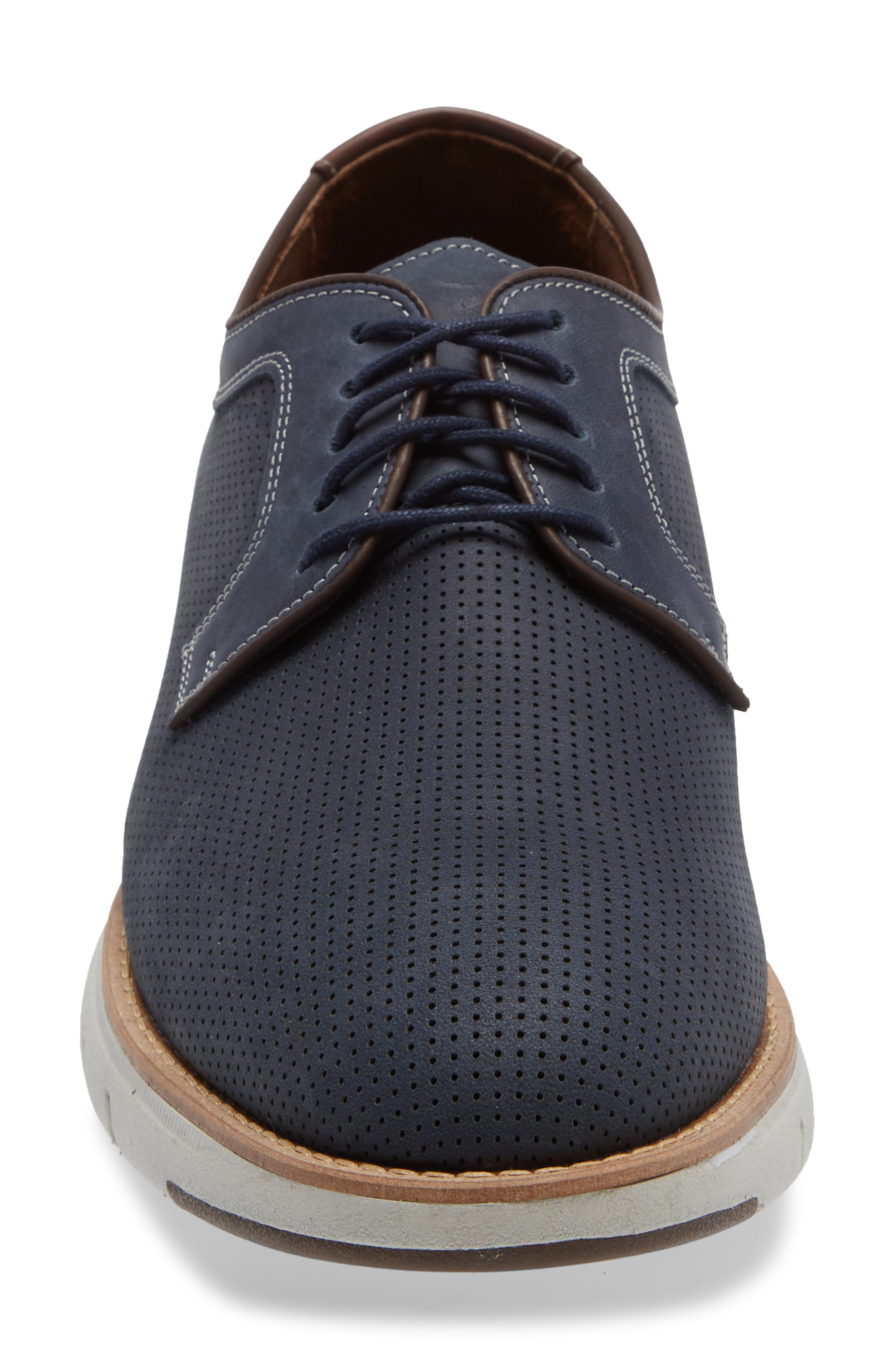 Johnston & Murphy Vaughn Plain Toe Derby, Alternate, color, NAVY OILED