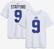 Nike Men's Nike Matthew Stafford Los Angeles Rams Fearsome White Name & Number T-Shirt