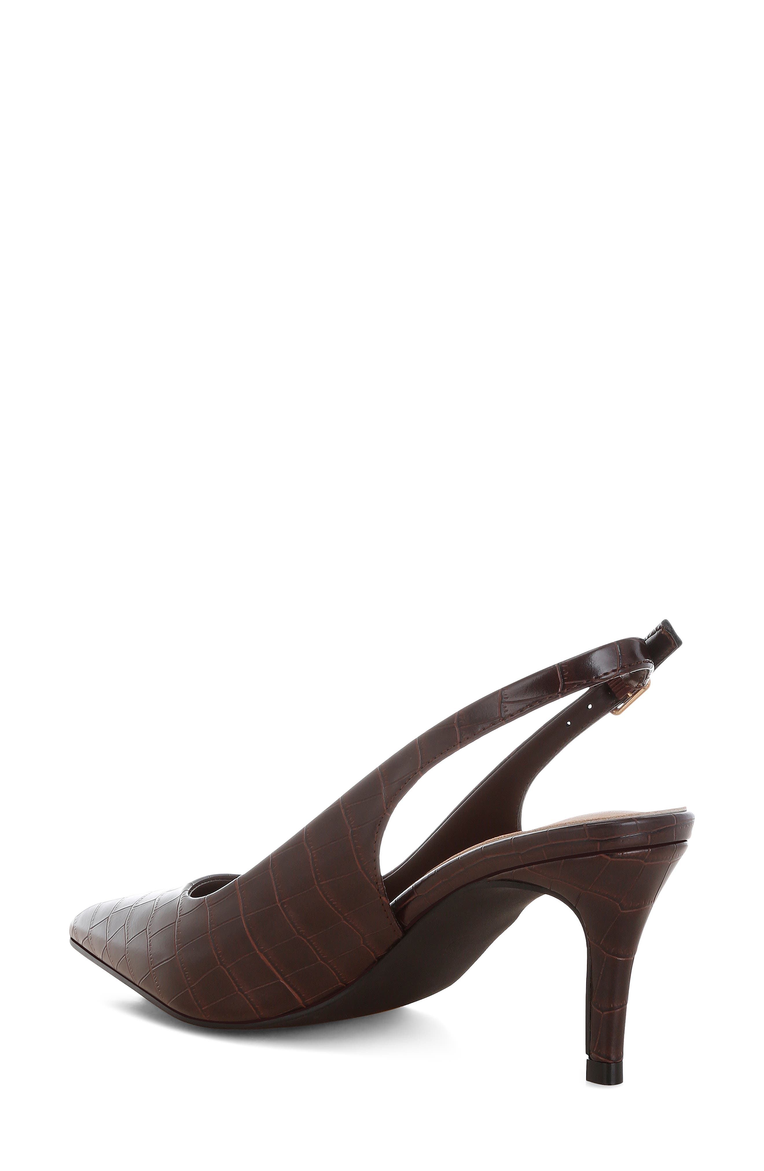 Halins Pointed Toe Slingback Pump, Alternate, color, BROWN