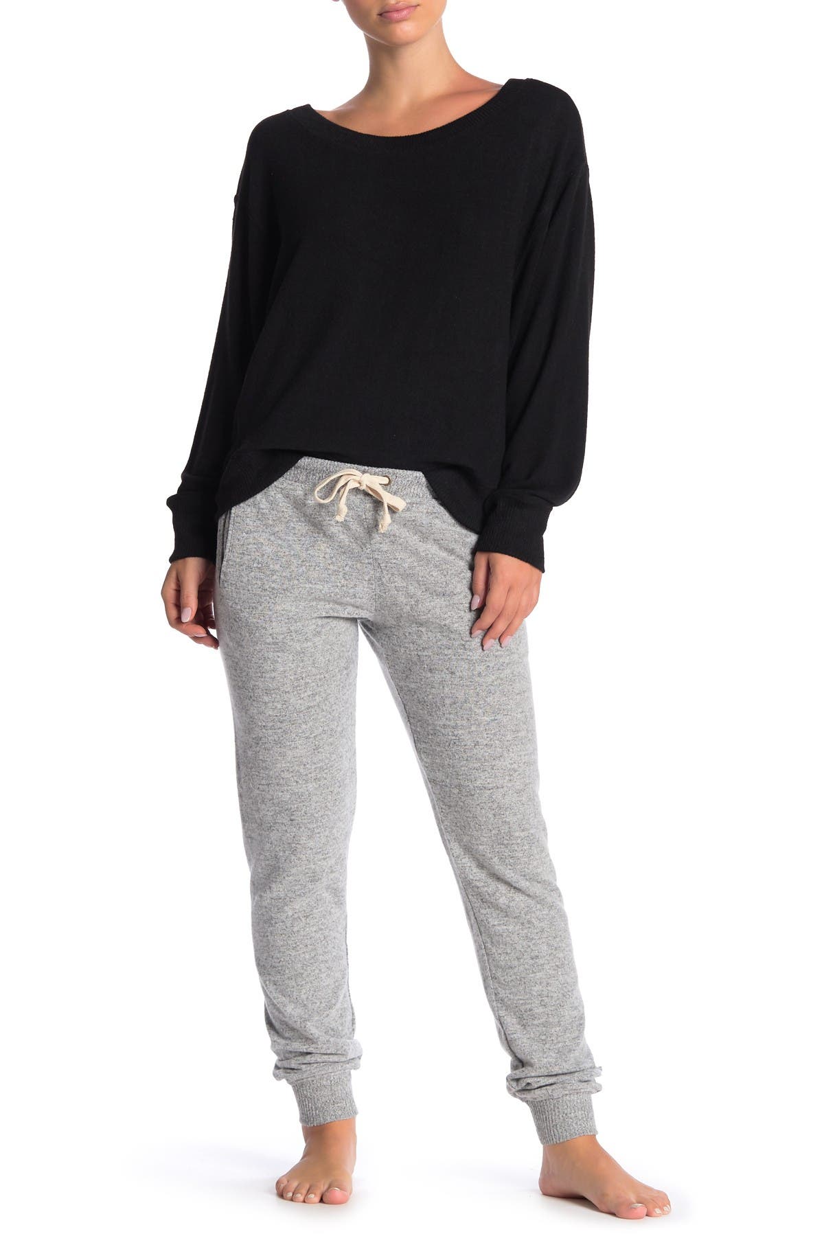 THEO AND SPENCE Yummy Pocket Brushed Knit Joggers
