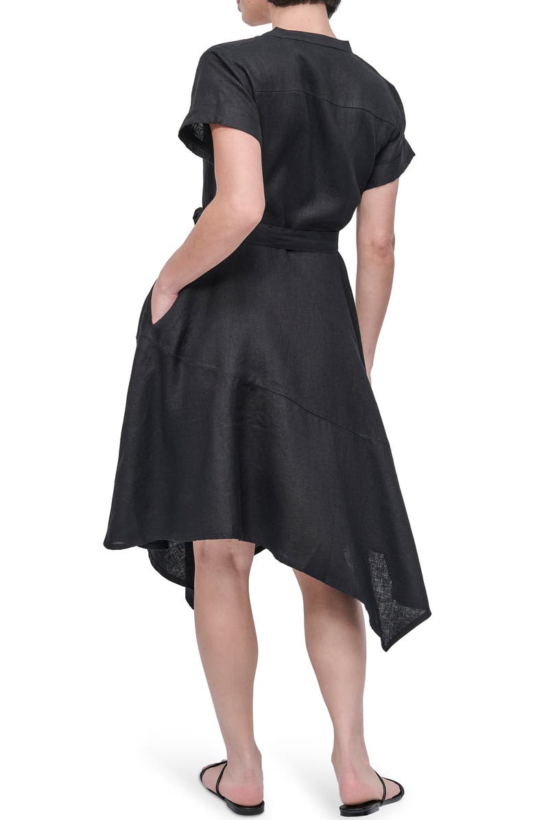 DKNY Asymmetric Linen Shirtdress, Alternate, color, 