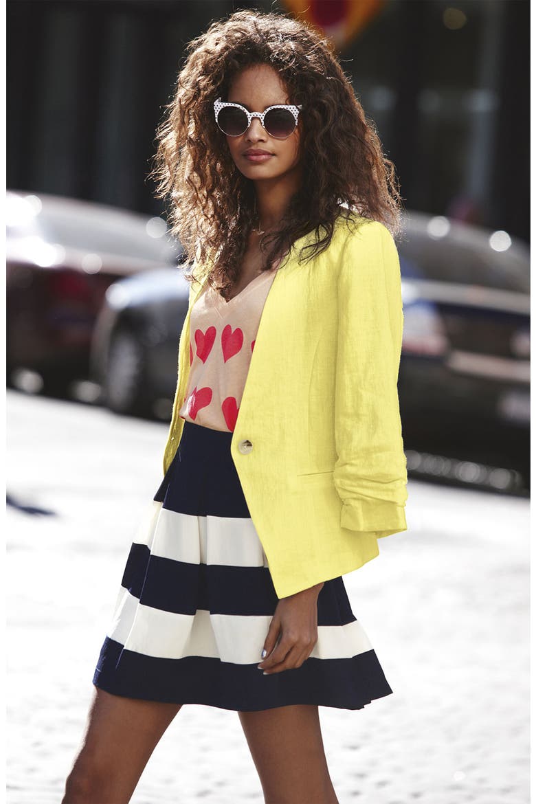 Stripe Skirt, Alternate, color, NAVY