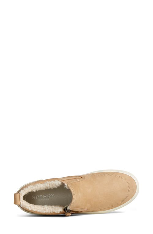 SPERRY SPERRY COZY CREST LUG SIDE ZIP FAUX SHEARLING LINED SNEAKER BOOT