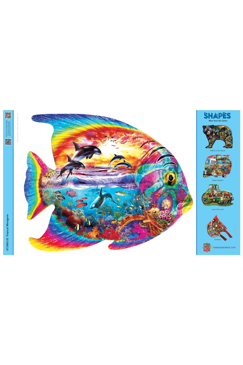 Tropical Menagerie 1000pc Shaped Puzzle, Alternate, color, Multicolor