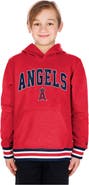 New Era Youth New Era Red Los Angeles Angels Knit Trim Pullover Hoodie
