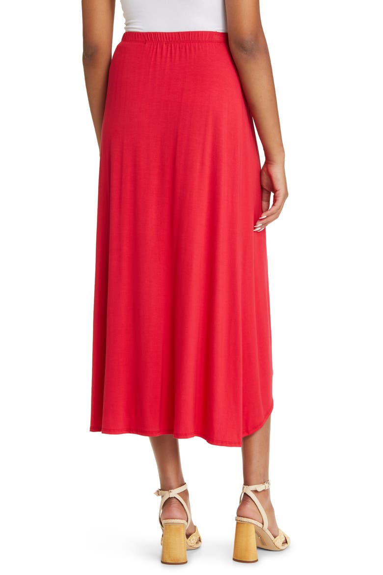 Faux Wrap Skirt, Alternate, color, RED