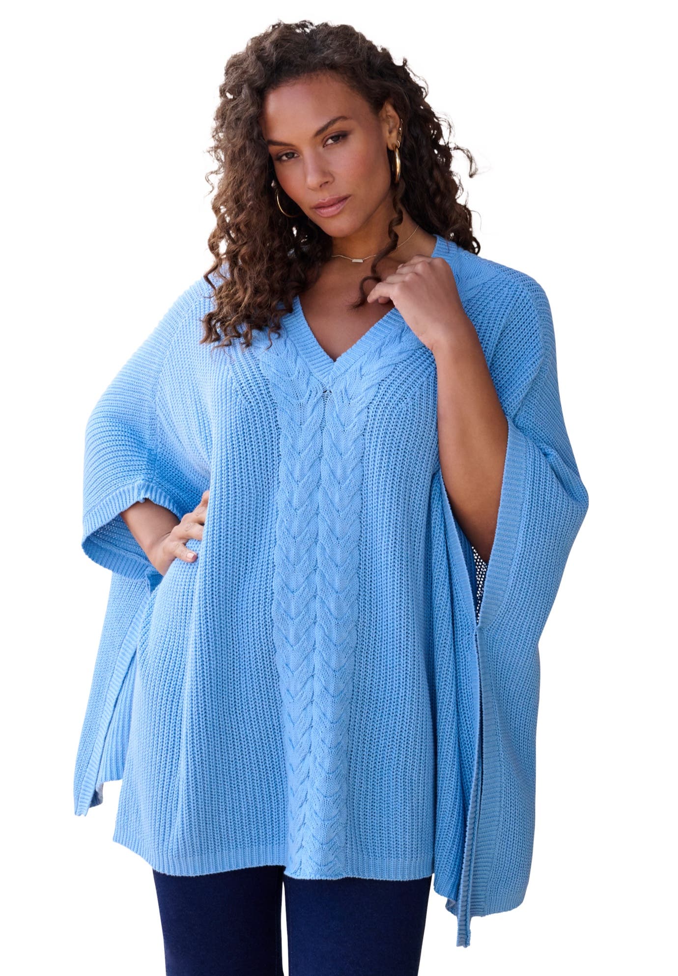 Cable Knit Poncho