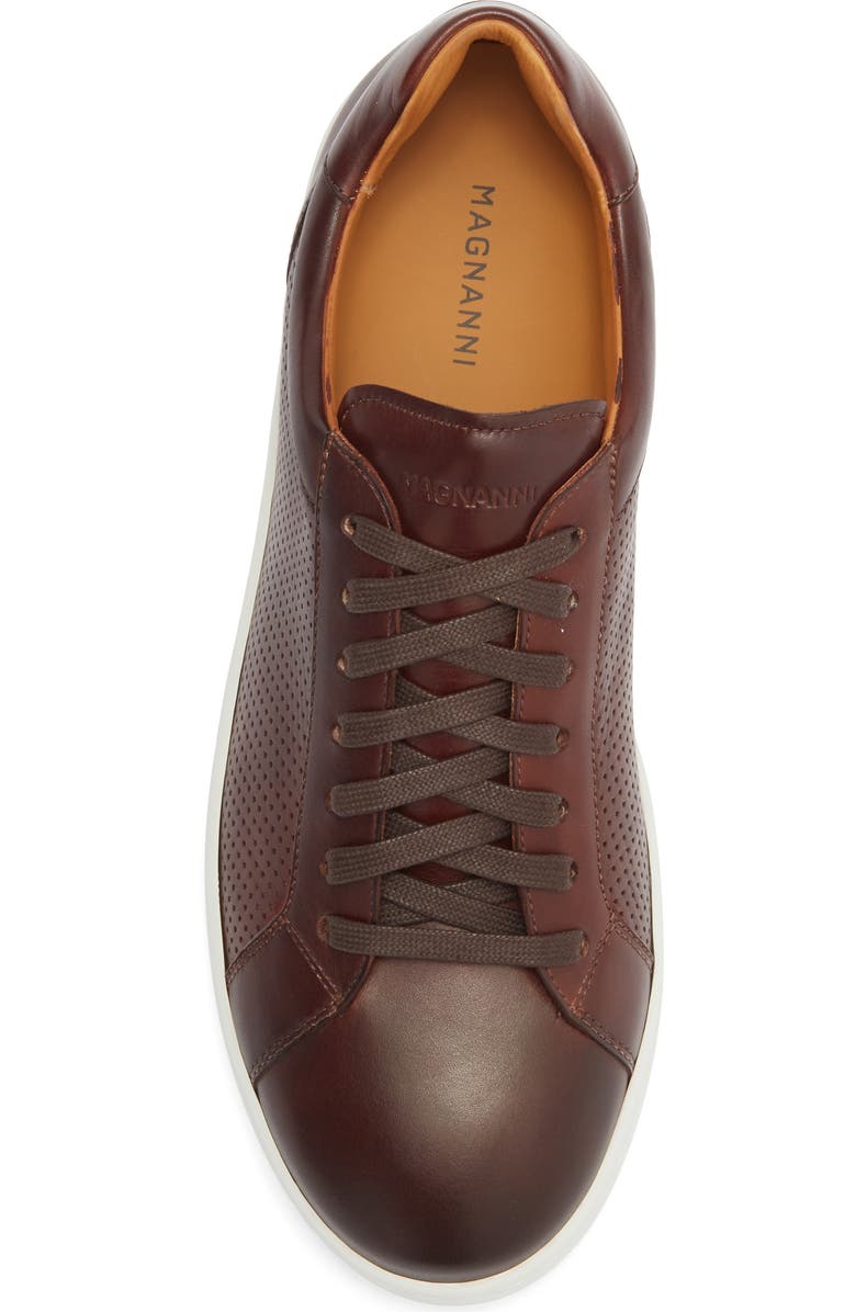 Magnanni Elonso Perforated Sneaker, Alternate, color, Midbrown